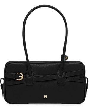 Aigner Small Whip Buckle-Detail Shoulder Bag - Black