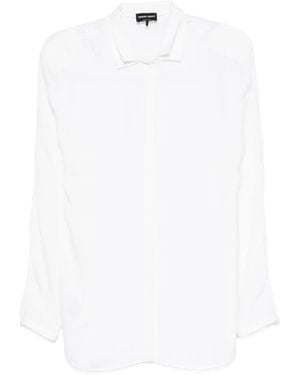 Giorgio Armani Long-Sleeve Collared Shirt - White
