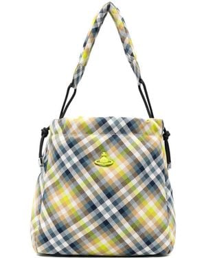 Vivienne Westwood Woven Tartan Bucket Bag - Blue