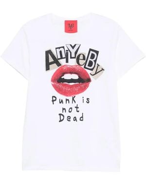 Aniye By Camiseta con estampado de labios - Blanco