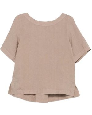 Xacus Fiamma Box-Pleat Blouse - Natural
