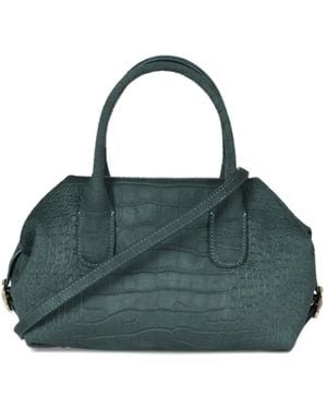 THEMOIRÈ Petit Cabas Talia Trunk À Effet Peau De Crocodile - Green