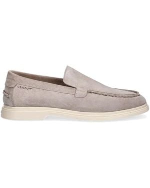 GANT Boery Suede Loafers - White