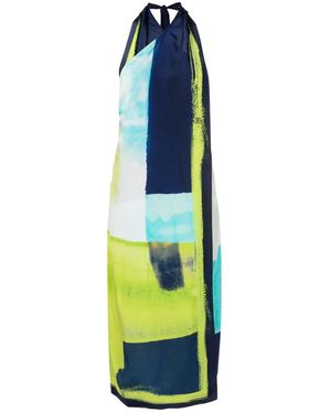 Lenny Niemeyer Abstract-Print Wraparound Midi Dress - Blue