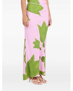 Themis Z Eudora Floral-Print Maxi Skirt - White