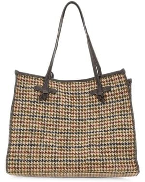 Gianni Chiarini Marcella Houndstooth Tote Bag - Natural