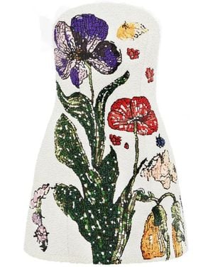 LEO LIN フローラル ドレス - ホワイト