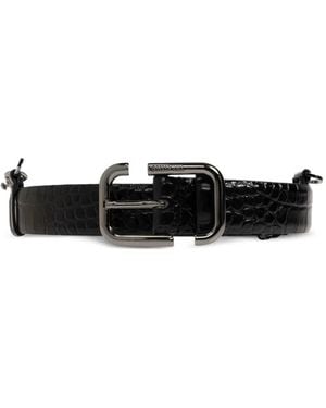 The Attico Crocodile-Effect Chain-Detail Belt - White