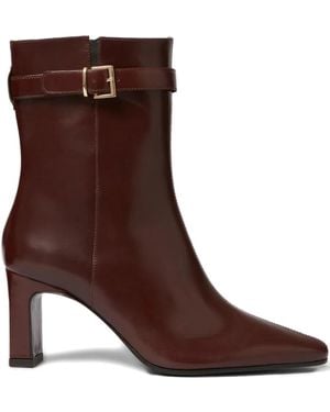Claudie Pierlot Buckle-Strap Pointed-Toe Ankle Boots - Brown