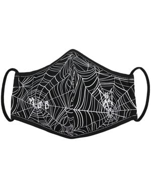 MJB Mundschutz Mit Spinnennetz-Print - Schwarz