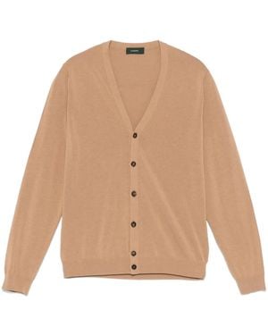 Zanone Fine-Ribbed Cardigan - Natural