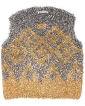 Acne Studios Gilet Met Geometrisch Patroon - Grijs
