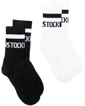 Birkenstock Embroidered-Logo Socks (Set Of Two) - Black