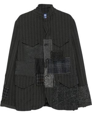 Junya Watanabe Patchwork-Jacke Mit Nadelstreifen - Schwarz