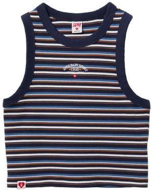 AAPE BY A BATHING AP Striped Crop Top - Blue