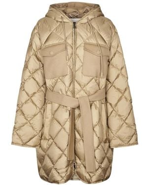Weekend by Maxmara Hooded Quilted Coat - Natural