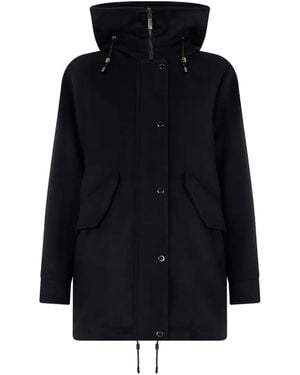 Moorer Parka Keilale À Capuche Et Lien De Resserrage - Black