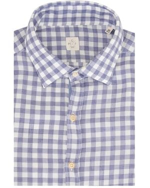 GMF 965 Kariertes Hemd - Blau