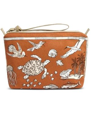 Inoui Edition Animal-Print Clutch Bag - Orange