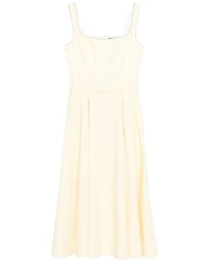 Maje Rhinestone-Trim Midi Dress - White