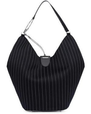 Dondup Grand Sac Porté Épaule À Fines Rayures - Bleu