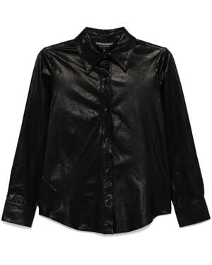 Cynthia Rowley Camisa de manga larga con bolsillos - Negro