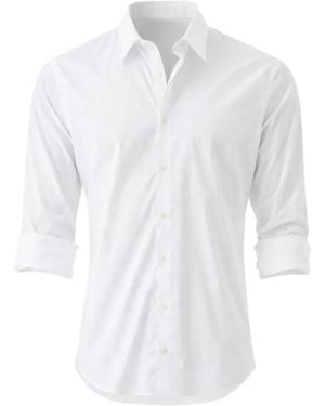 Patrick Assaraf Darted Long-Sleeved Cotton Shirt - White