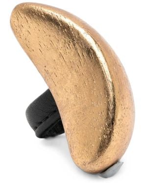 Monies Varun Metallic-Finish Wood Rings - White
