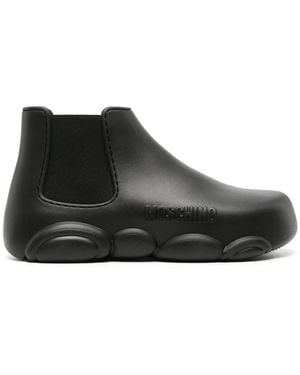 Moschino Gummy30 Logo-Embossed Ankle Boots - Black
