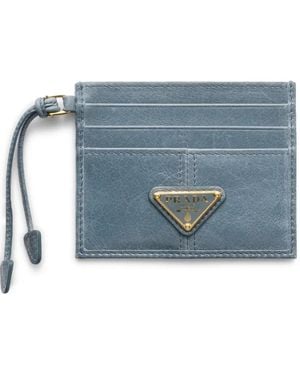 Prada Leather Cardholder - Blue
