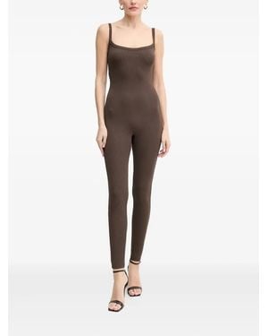 La Mania Ribbed Spaghetti-Strap Jumpsuit - Natural