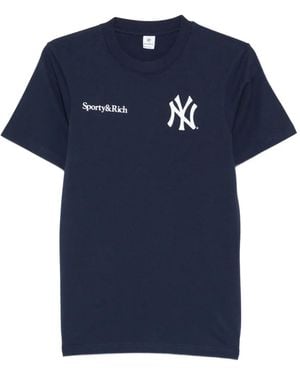 Sporty & Rich Femi Logo-Detail T-Shirt - Blue