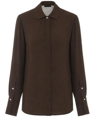 Liu Jo Crystal-Embellished Long-Sleeve Shirt - Brown