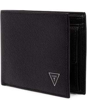 Guess Milano Logo-Plaque Bi-Fold Wallet - Black