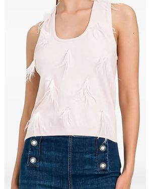Twinset Feather-Embellished Top - Blue