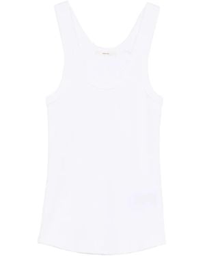 Haikure Ribbed Top - White