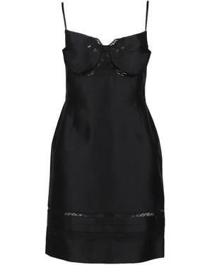 ShuShu/Tong Lace-Trimmed Satin Mini Dress - Black