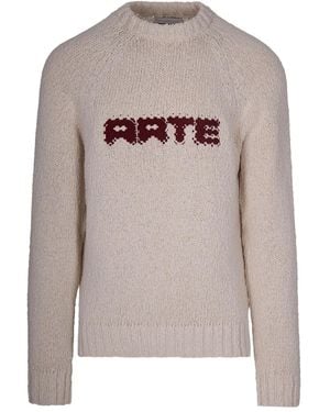 Arte' Round-Neck Sweater - Grey