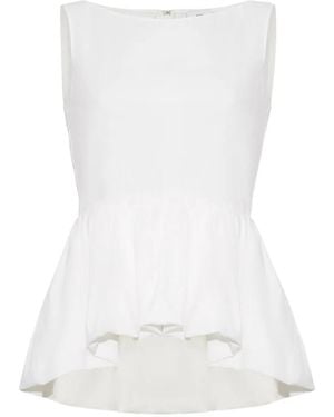Adam Lippes Anais Peplum Top - White