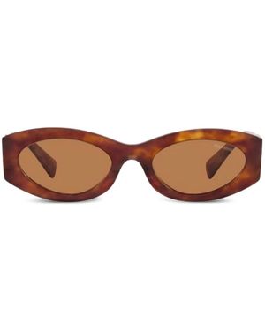 Miu Miu Lunettes De Soleil À Monture Ovale - Marron