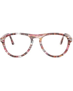 Persol Geometric-Frame Glasses - Red