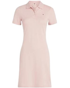 Tommy Hilfiger 1985 Slim Pique Polo Mini Dress - Pink