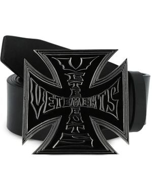 Vetements Cross-Logo Belt - Black