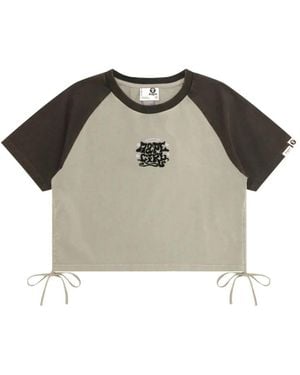 Aape By A Bathing Ape Short-Sleeve Side-Tie T-Shirt - Grey