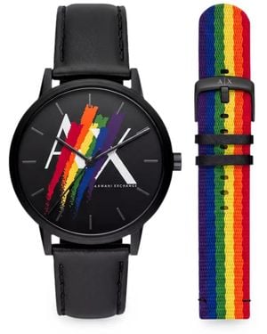 ARMANI EXCHANGE Cayde Logo-Print 42Mm Watch - Black