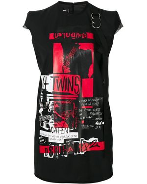 DSquared² Printed Shift Dress - Black