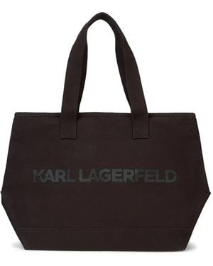 KARL LAGERFELD Logo-Print Tote Bag - Black
