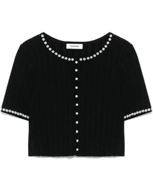 Sandro Cropped Cardigan - Black