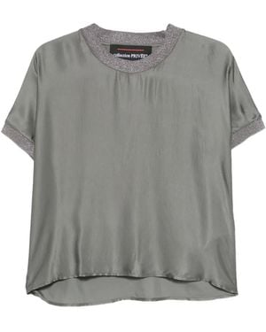 Collection Privée Embellished Crew-Neck Blouse - Gray