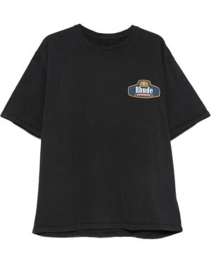 Rhude Midweight Front And Back Printed T-Shirt - Black